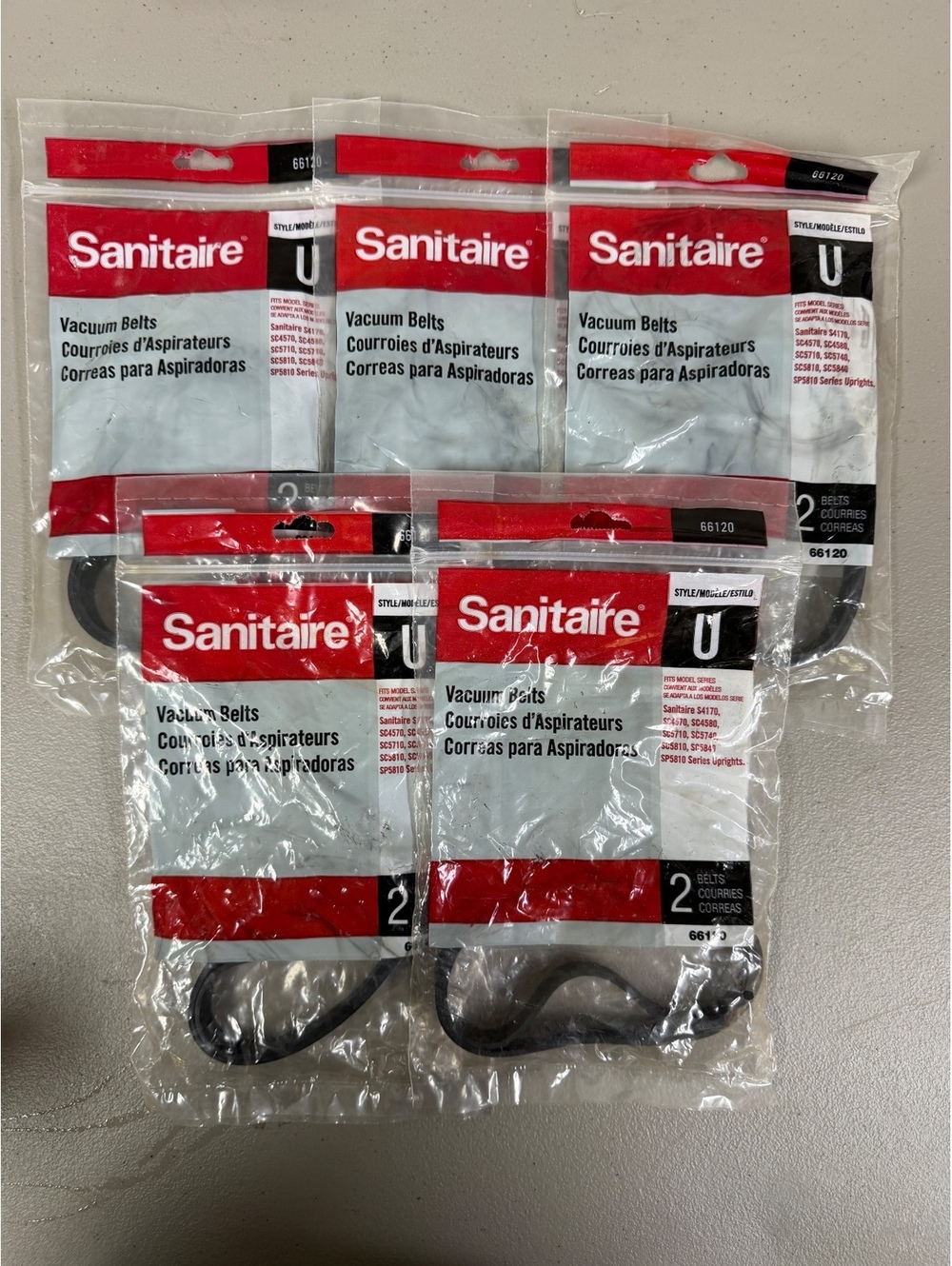 Sanitaire Vacuum Belts Style U - Pack of 5 (2 Belts per Pack)